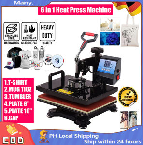 🇵🇭 6 in1 Multifunction Heat Press Machine mini printer for T-Shirt / Mug / Plate / Capprinter for small business