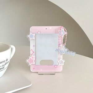 GK1AO Trong suốt Ví đựng thẻ phong cách Hàn Quốc Trang trí để bàn Ngôi Sao Bìa thẻ học sinh Di động Ảnh Polaroid Ví đựng thẻ ID Sinh viên
