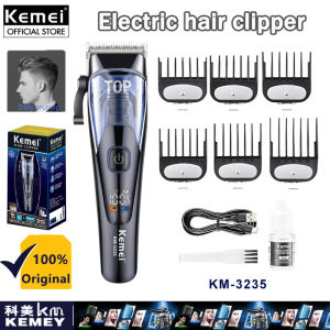 Kemei KM-3235 Professional Transparent Window Hair Clipper Rechargeable LCD Display Hair Trimmer Electric Cordless Mens Hair Cutting Machine