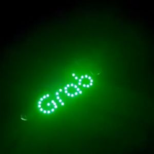 Taxi LED Signal Light Green USB Suction Windscreen Car Indicator Lamp E Hailing Grab Driver