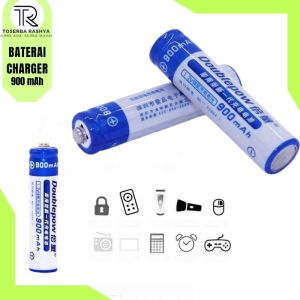 Doublepow Batu Baterai AAA Rechargeable NiMH 900mAh 2 PCS / Baterai remote tv isi ulang bisa di cas rechargeable murah