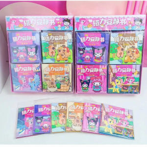 4pcs Cute Sanrio Magnetic KID Book Kuromi Quiet Book No Cut Pochacco Dress Up Sticker Cinnamoroll