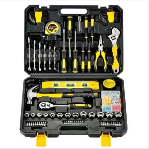 KEELAT 108pcs Tool Set DIY Toolbox Kit Screwdriver Wrench Hammer Socket Tape Measure Hardware Hand Garden Tools Pliers五金工具箱