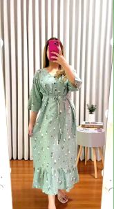 DASTER VIOLA DASTER RUFFLE KANCING LENGAN TANGGUNG MATT RAYON