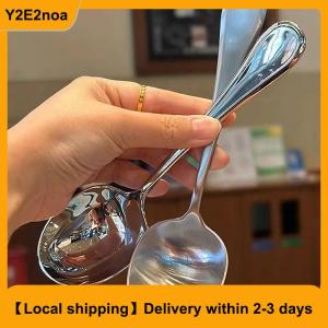 【Local shipping】 Large Stainless Steel Round Head Buffet Serving Spoon Thicken Kitchen Dinner Dish Soup Rice Western Restaurant Bar Public Spoon