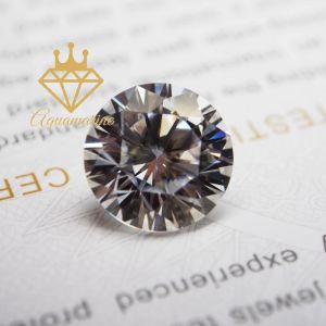 (Size 4.0 ly) Kim cương nhân tạo Moissanite giác cắt tròn màu trắng