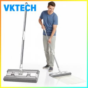 Smart Flat Mop with Quick-Dry Microfiber Pads and Lightweight Frame for Efficient Cleaning in Busy Households