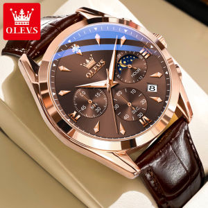 OLEVS watch for mens original new imported water proof luminous calendar multifunctional dial design quartz leather fashionable gentleman Men Casual Watches