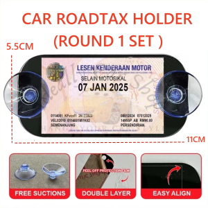 Ideally New Roadtax Holder Acrylic Color With Suction Cup 2024 Version New Size For Type R