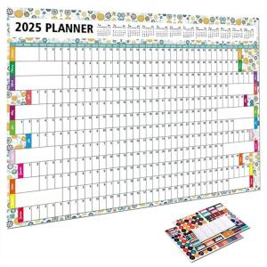 2025 Yearly Planner 2025 Home Wall Calendar 74x52cm 2025 Full Year to View Calendar Home Office Work Organizers Planner
