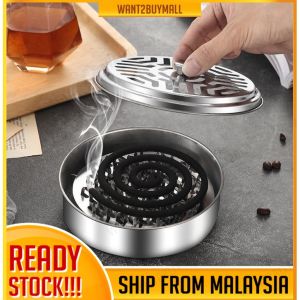 Stainless Steel Large Mosquito Coil Tray Box Holder Camping Picnic Container Hygienic Gegelung Nyamuk Box 不锈钢安全蚊香盒