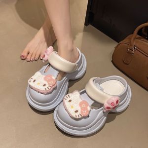 [Free Shipping] Cute Cat Claw Clogs for Women High Heel Sandals for Outdoor Wear Beach Slippers Home Slippers Womens Closed-Toe Slippers