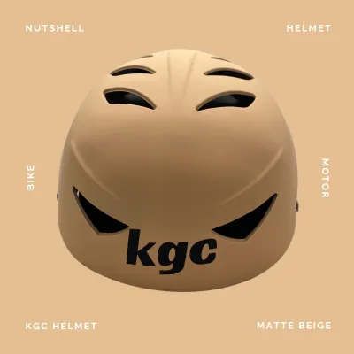 [KGC] KGC MATTE BEIGE Motorcycle / Bike Helmet Open Face None Visor Nutshell Bike Bicycle Capac Lens Visors With Wind Protection