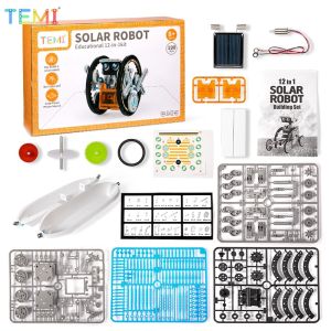 TEMI Diy Toy Robotic Kit Dc Motors Electronic Assembly For Kids Building STEM Science Engineering Experiments Toys 12 In 1 Solar