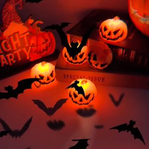 【SG Ready Stock】3PCS Halloween LED Pumpkin Light Jack O Lantern Night Light Spooky Party Halloween Decoration Home Props