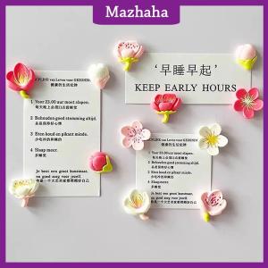 Mazhaha แม่เหล็กติดตู้เย็นรูปการ์ตูนไวท์บอร์ดสุดสร้างสรรค์12ชิ้นแม่เหล็กติดตู้เย็นแม่เหล็กติดตู้เย็นทำจากเรซินดอกไม้สีชมพู