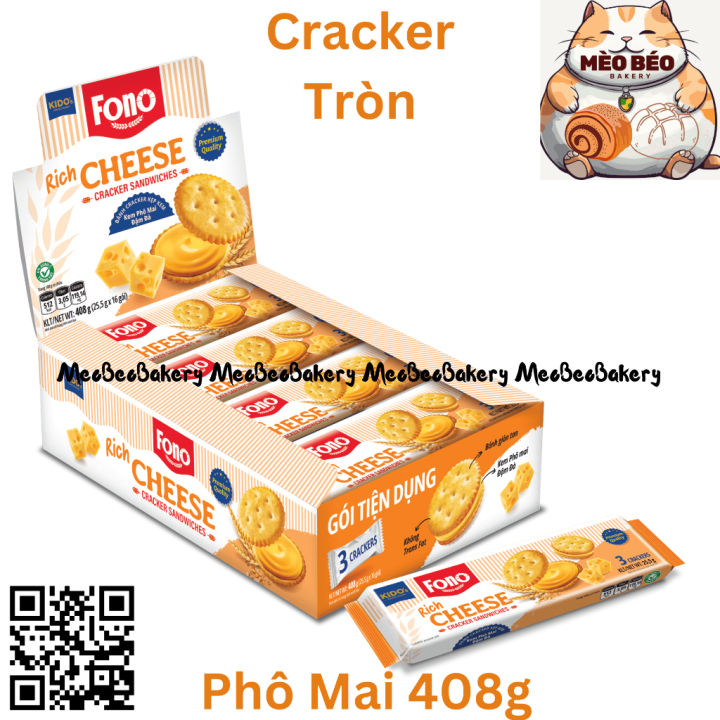 Bánh Cracker tròn Fono kem Bơ Phô Mai 408 gram - Bánh Cracker Bánh Quy ...