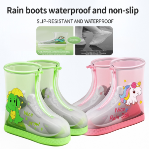 Kids Rain Boot Kids Shoes Baby Boy Girl Shoe Toddler Shoes Children Rain Boots Outdoor Boots Pvc Waterproof Non-Slip Water Shoes