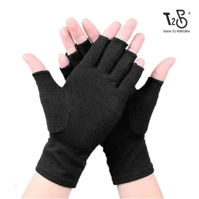 T2P Open-Finger Compression Gloves | Breathable Hand Support for Typing Office & Daily Use