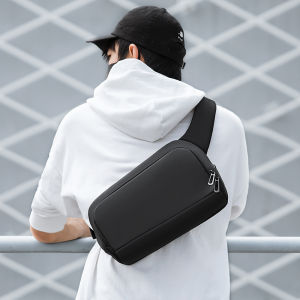 MARK RYDEN Irregular-shaped single-shoulder crossbody bag mens chest bagYKK zipper splash-resistant fabric fashionable and casual holiday giftMR8893