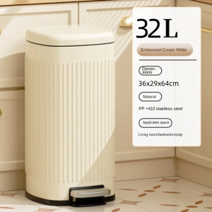 32L Steel Clip Seam Trash Can Toilet Bathroom Narrow Kitchen Living Room with Lid pedal trash bin