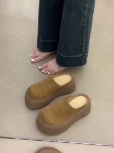 WomenS Summer Outdoor Sandals 2025 New Thick-Soled Height-Increasing Soft-Soled Closed-Toe Mules For Women To Pair With Skirts
