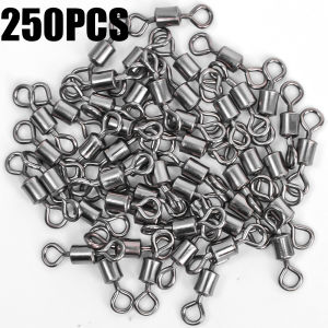 250pcs Đầu nối câu cá xoay hình tám phong cách vòng bi khớp khuyên xoay câu cá 360 độ xoay ngăn chặn dòng Twist tùy chọn lures