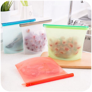 食品级硅胶保鲜密封袋Food Grade Thick Silicone Sealing Bag Reusable Self-Sealing Preservation Microwavable Food Storage【Home2u】