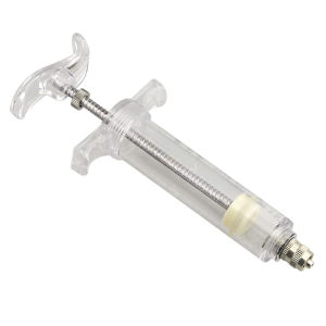 Viddavet 20 mL Heavy Duty Fiberglass Syringe with Dose Lock + 1 Dozen US Quality Assorted Stainless Steel Needles