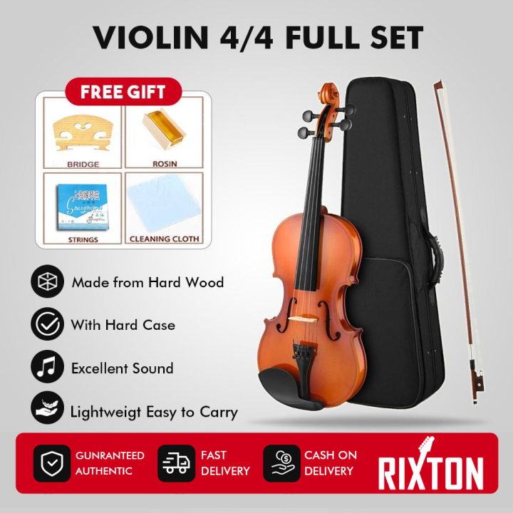RIXTON Music Professional Violin 4/4 Full Set of Rosin Free Packaging Orchestral Instruments(Violin 4/4 Full Set)
