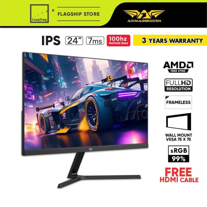 Armaggeddon 24" 100Hz 7Ms IPS Frameless Gaming Monitor 3 Year