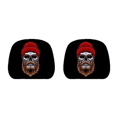 NOVAWEAR 2PCS Elastic Car Headrest Cover Print Pattern Cartoon Seat Headrest Protectors Washable Santa Claus Auto Seat Headcover Halloween