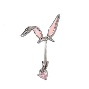 Girly Pink Rabbits Ear Cuff Allergy Resistant Cartilage Earring Dainty Ear Studs Perfect For Everyday Style