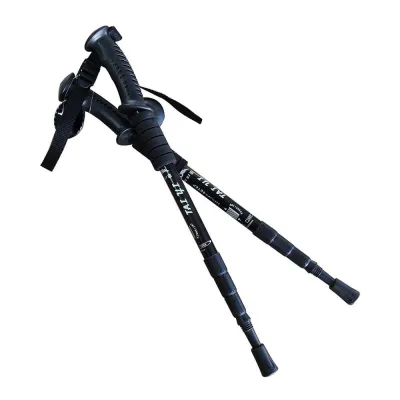 Tongkat Hiking Trekking Telescopic 4 Section - Black