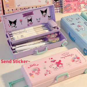 Colnes Hộp văn phòng phẩm hai lớp Vali bút chì trường hợp kuromi giai điệu cinnamoroll pochacco học sinh tiểu học sáng tạo xe đẩy trường hợp bút chì đa năng Trường hợp