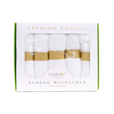 Simply Life - Premium Bamboo Wash / Face Cloth (5-Pack Set)