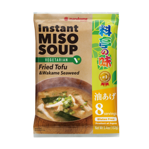 MARUKOME INSTANT MISO SOUP RYOTEI NO AJI VEGETARIAN FRIED TOFU 8S มารุโคเมะ ซุปมิโซะกึ่งสำเร็จรูป มังสวิรัติ เต้าหู้ทอด 8 เสิร์ฟ
