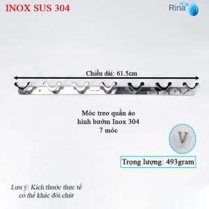 Móc treo quần áo inox sus 304 bóng cao cấp- móc áo kiểu hàng dày thủ công tỉ mỉ Rina