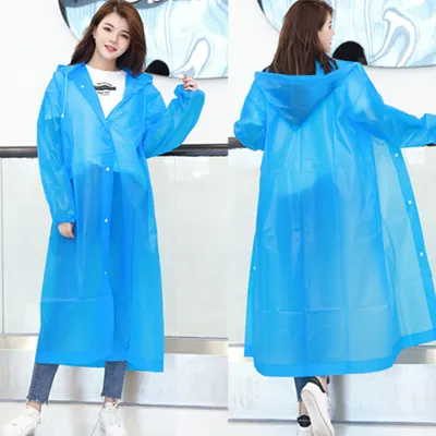 Reusable Raincoat Jacket & Waterproof Adult Rain Coat Portable Unisex Quick Drying Rainwear EVA Long Rain Coat Jacket 雨衣
