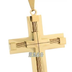 Khuyến mãi nóng dây chuyền thép không gỉ cho nam phụ kiện cổ điển retro dây chuyền cá tính phong cách trung tính trang sức sáng tạo mặt dây chuyền hình chữ thập