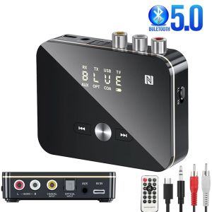Bluetooth 5.0 Audio Receiver Transmitter NFC Stereo 3.5mm AUX Jack RCA Optical Wireless Audio Adapter Mic IR Remote Control