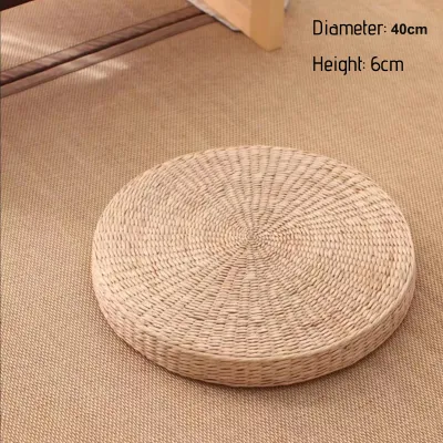 🔥Msia Stock🔥 45/50cm Round Pouf Tatami Cushion Floor Natural Straw Meditation Yoga Chair Mat Home Decor 榻榻米