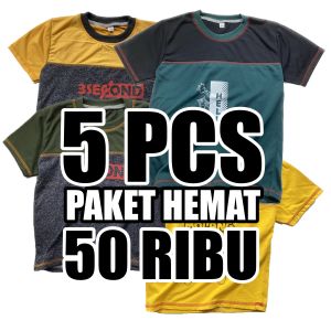 Paket 5 Pcs Kaos Anak Laki-laki Umur 1-12 Tahun Kombinasi Warna