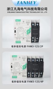 FANHEY Din Rail Millisecond 2P level switching of uninterrupted dual power automatic transfer switch 2P photovolc power supply Switch