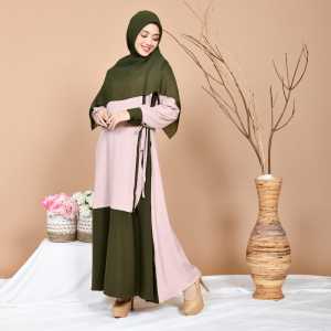 ELZAHRANA Gamis Polos Wanita Terbaru Keknian Bahan Syakila MALIKA DRESS Gamis Simple dan Elegan