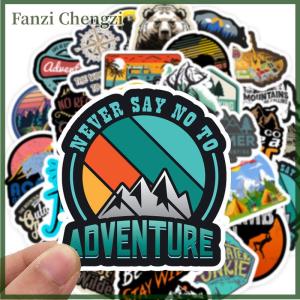 Fanzi 50 PCS Camping Landscape Stickers Outdoor Adventure Climbing Waterproof Sticker