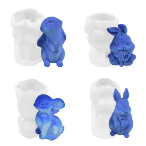 Silicone Mold Chocolate Easter Rabbit Fondant Cake Candy Soap Moulds DIY Baking Decorating Tools for Dessert Cake