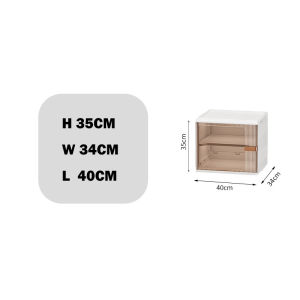 LaMoison 1/2/3/4/5 Layers Multipurpose Foldable Storage Box With Wheel Stackable Cabinet Organizer Wardrobe Food Storage - SC05