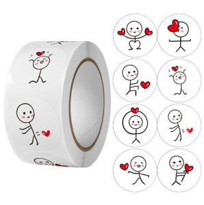 Cuộn 500 Miếng Dán Nhãn Dán Tem Sticker Mặt Cười Biểu Cảm Dễ Thương Gói Hàng Quà Tặng Hộp Quà