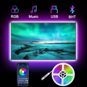 Smart LED Strip Light Fairy Light TV Back Lights 5050 RGB 16.4ft Bluetooth APP Remote for Bar Room USB